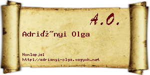 Adriányi Olga névjegykártya